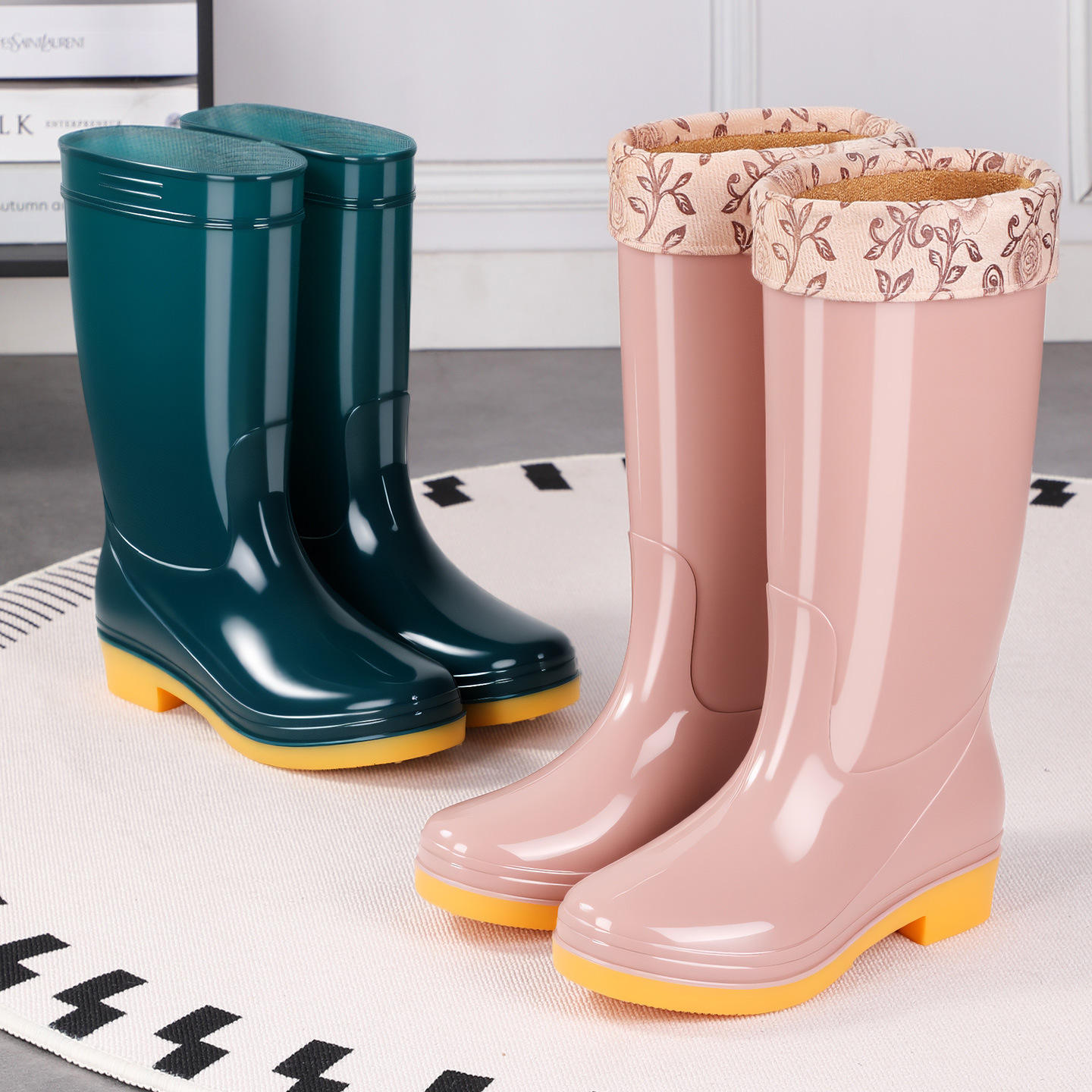 Bottes antidérapantes avec doublure en coton